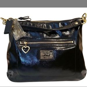 Coach Poppy Daisy Liquid Gloss Pat Lthr Hobo Bag